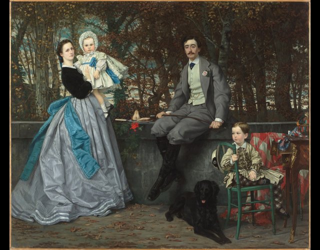 James Tissot, Portrait du marquis et de la marquise de Miramon et de leurs enfants, 1865, huile sur toile